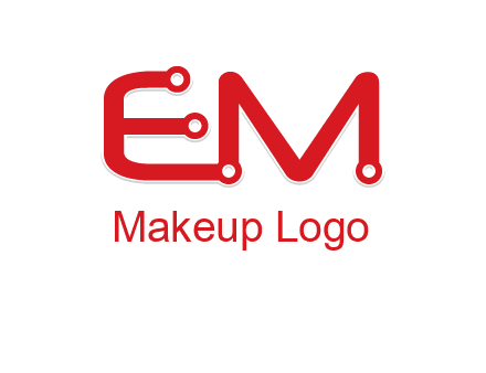 Letters EM with Digital wire logo