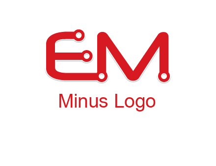 Letters EM with Digital wire logo