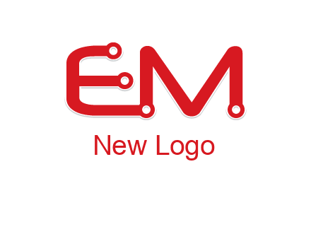 Letters EM with Digital wire logo