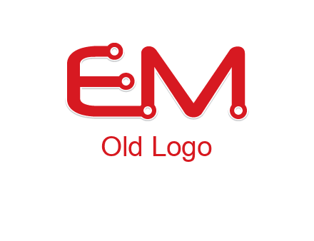 Letters EM with Digital wire logo