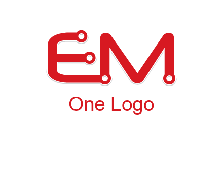 Letters EM with Digital wire logo