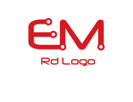 Letters EM with Digital wire logo
