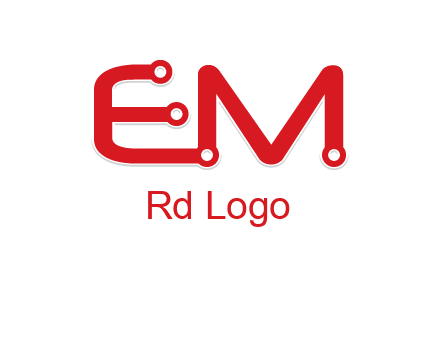Letters EM with Digital wire logo