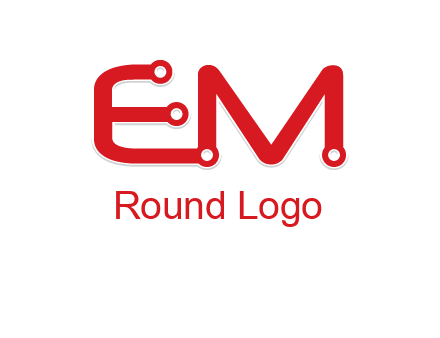 Letters EM with Digital wire logo