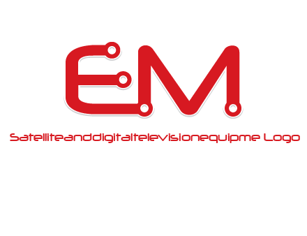 Letters EM with Digital wire logo