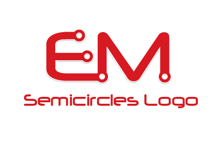 Letters EM with Digital wire logo
