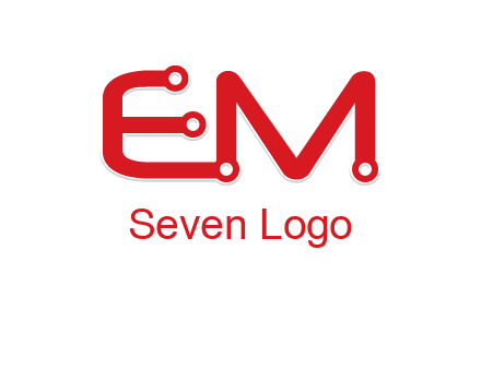 Letters EM with Digital wire logo