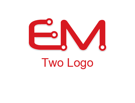 Letters EM with Digital wire logo