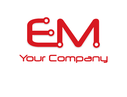 Letters EM with Digital wire logo