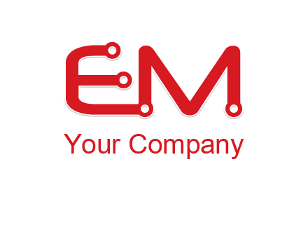 Letters EM with Digital wire logo