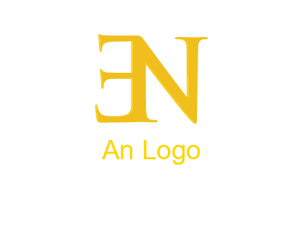 mirrored letter E with letter N