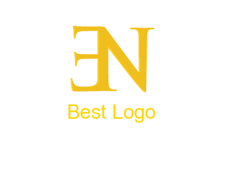 mirrored letter E with letter N