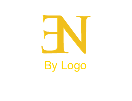 mirrored letter E with letter N