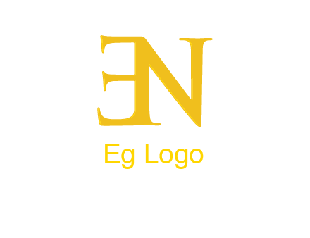 mirrored letter E with letter N