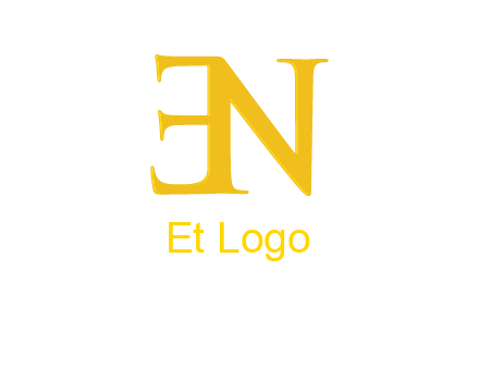 mirrored letter E with letter N