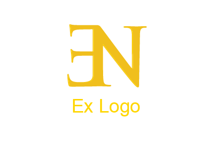 mirrored letter E with letter N
