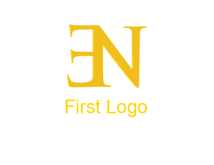 mirrored letter E with letter N