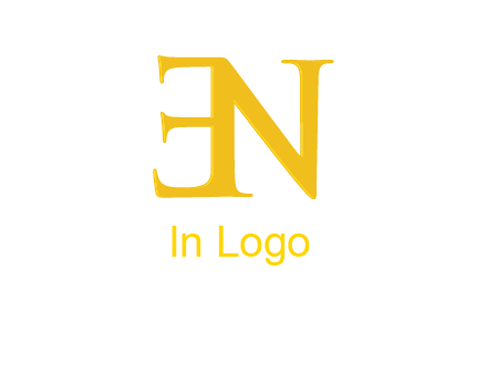 mirrored letter E with letter N