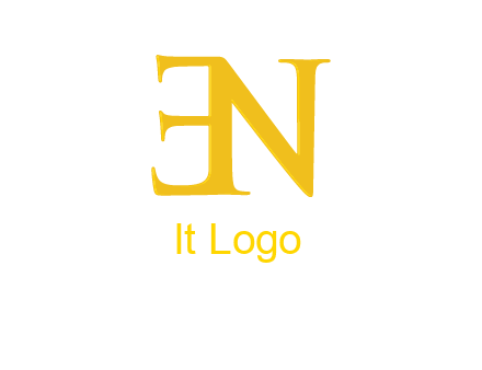 mirrored letter E with letter N