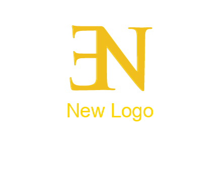 mirrored letter E with letter N