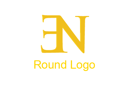 mirrored letter E with letter N