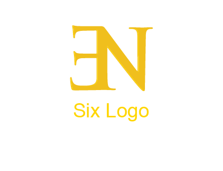 mirrored letter E with letter N