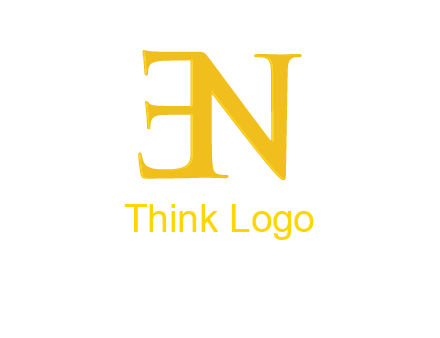 mirrored letter E with letter N