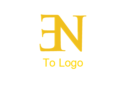 mirrored letter E with letter N