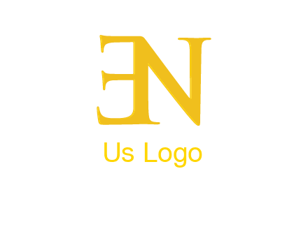 mirrored letter E with letter N