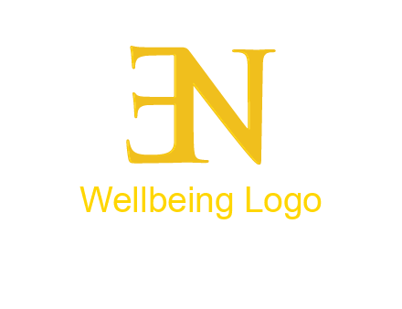 mirrored letter E with letter N