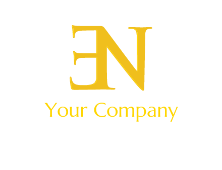 mirrored letter E with letter N