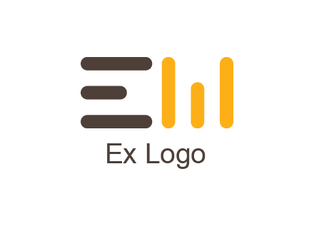 abstract letter E and letter W formed from lines