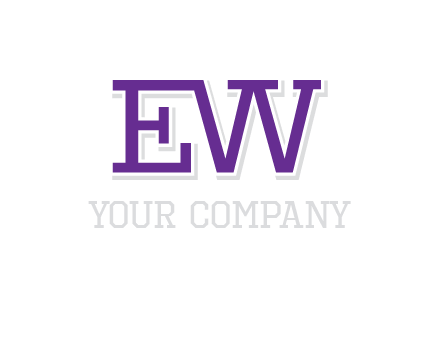 letter EW joined together