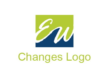 Letters EW are in square logo