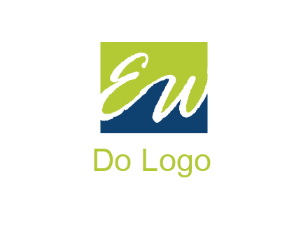 Letters EW are in square logo