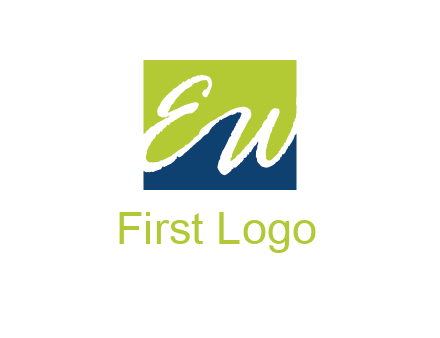Letters EW are in square logo