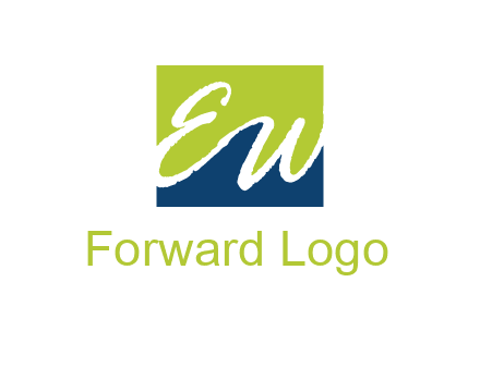 Letters EW are in square logo
