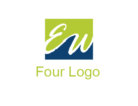 Letters EW are in square logo