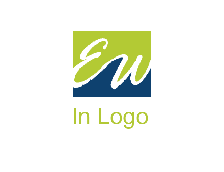 Letters EW are in square logo