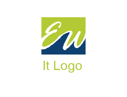 Letters EW are in square logo