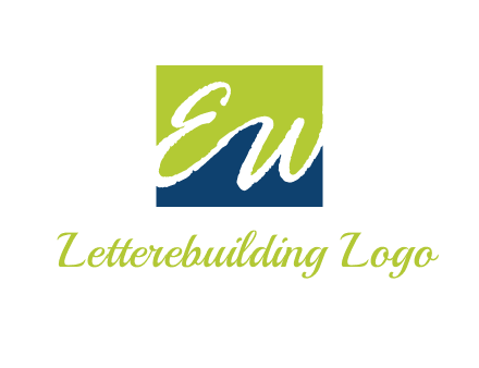 Letters EW are in square logo