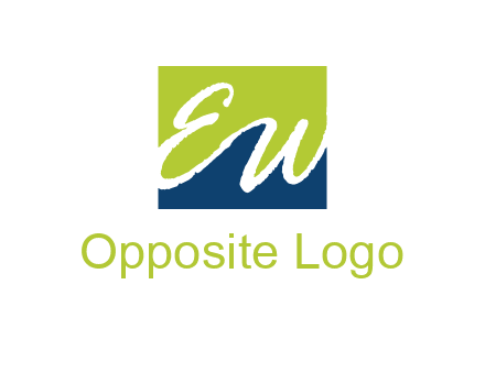 Letters EW are in square logo