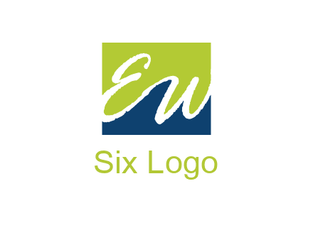 Letters EW are in square logo