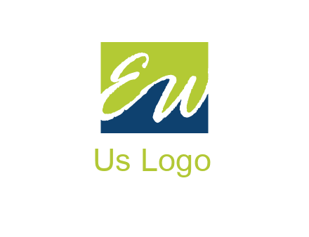 Letters EW are in square logo