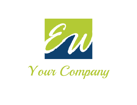 Letters EW are in square logo