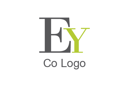 big letter E with small letter Y