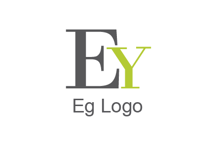 big letter E with small letter Y