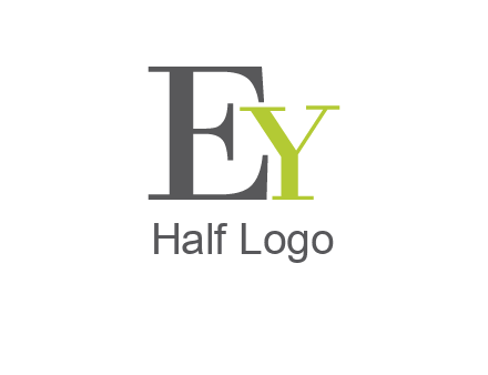 big letter E with small letter Y