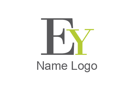 big letter E with small letter Y