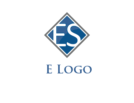 Letters ES are in rhombus shape logo
